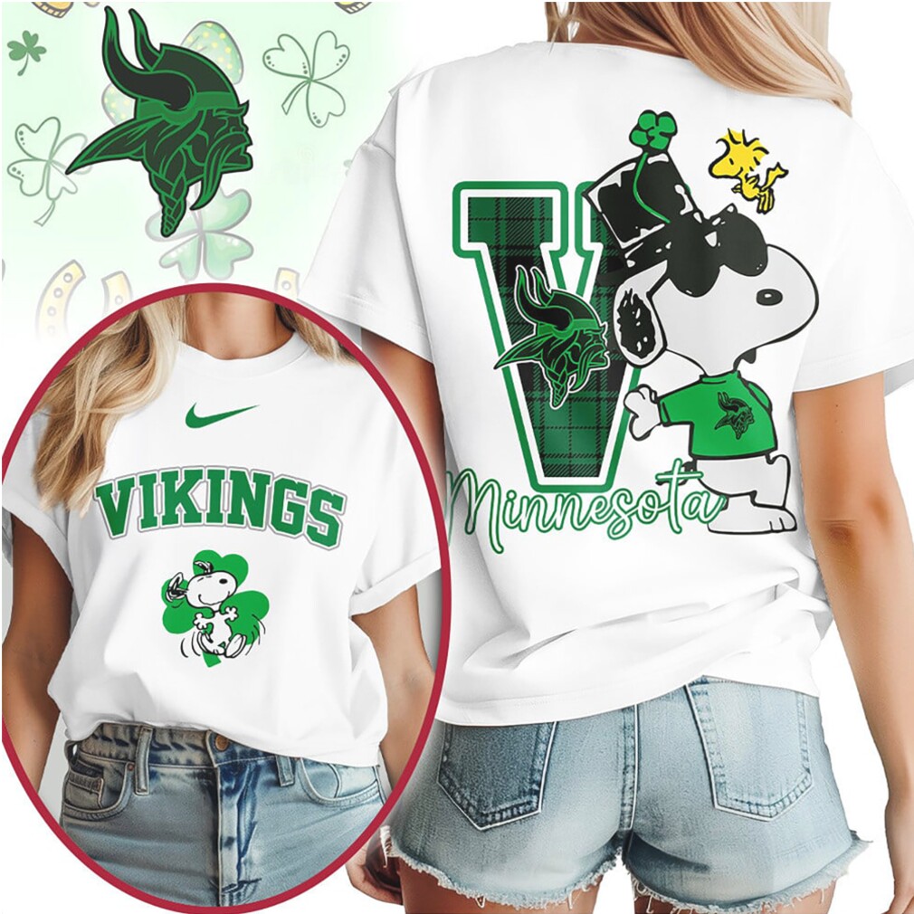 Minnesota Vikings Snoopy Lucky Shamrock St Patricks Day NFL Football T Shirt Minnesota Vikings Snoopy Lucky Shamrock St Patricks Day NFL Football T Shirt