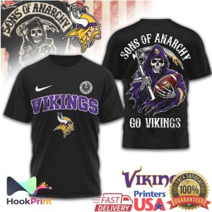 Minnesota Vikings Sons of Anarchy Reaper Pride Football Gear T Shirt