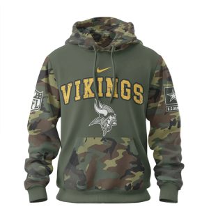 Minnesota Vikings US Army 250th Anniversary Veterans Day Camo T Shirt