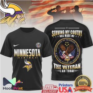 Minnesota Vikings Veteran Serving My Country Pride T Shirt