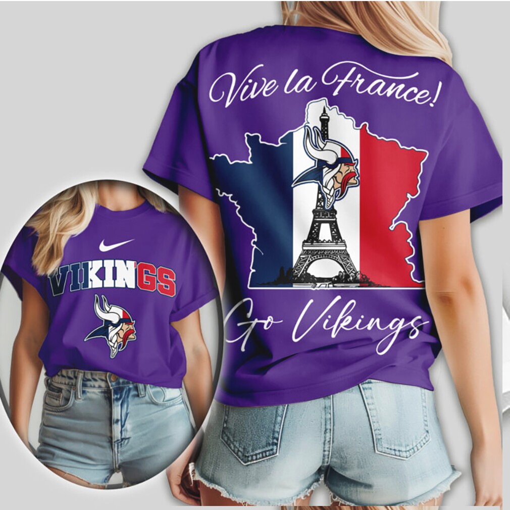 Minnesota Vikings Vive La France Eiffel Tower Graphic Fan NFL Shirt Minnesota Vikings Vive La France Eiffel Tower Graphic Fan NFL Shirt