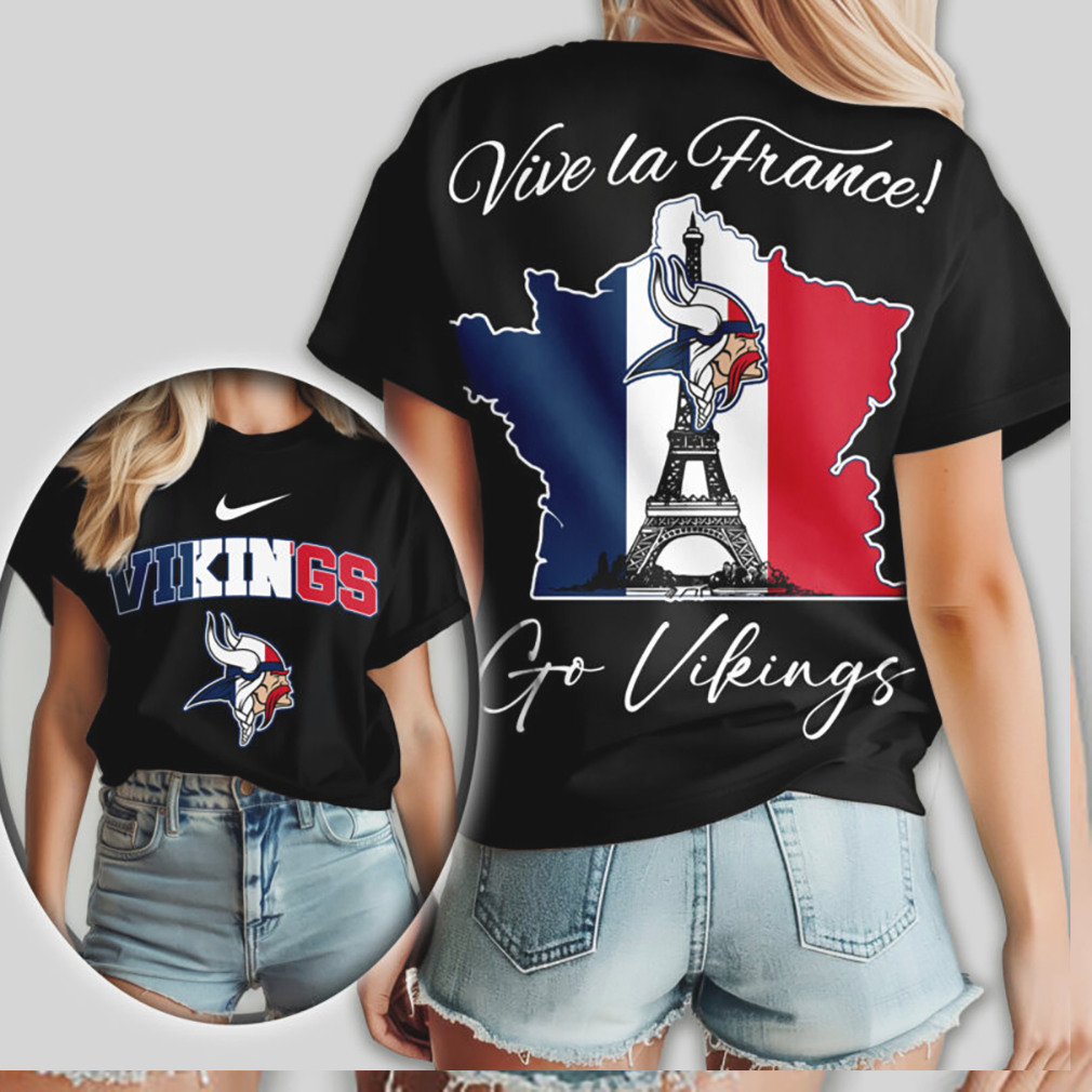 Minnesota Vikings Vive La France Eiffel Tower Graphic Fan NFL Shirt Minnesota Vikings Vive La France Eiffel Tower Graphic Fan NFL Shirt