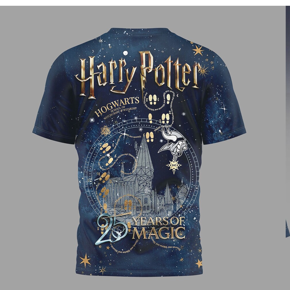 Minnesota Vikings x Harry Potter 25 Years of Magic Galaxy T Shirt Minnesota Vikings x Harry Potter 25 Years of Magic Galaxy T Shirt
