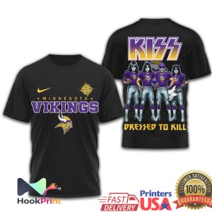 Minnesota Vikings x KISS Rock Band “Dressed To Kill” Fan T Shirt