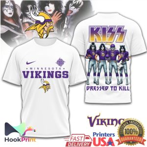Minnesota Vikings x KISS Rock Band “Dressed To Kill” Fan T Shirt
