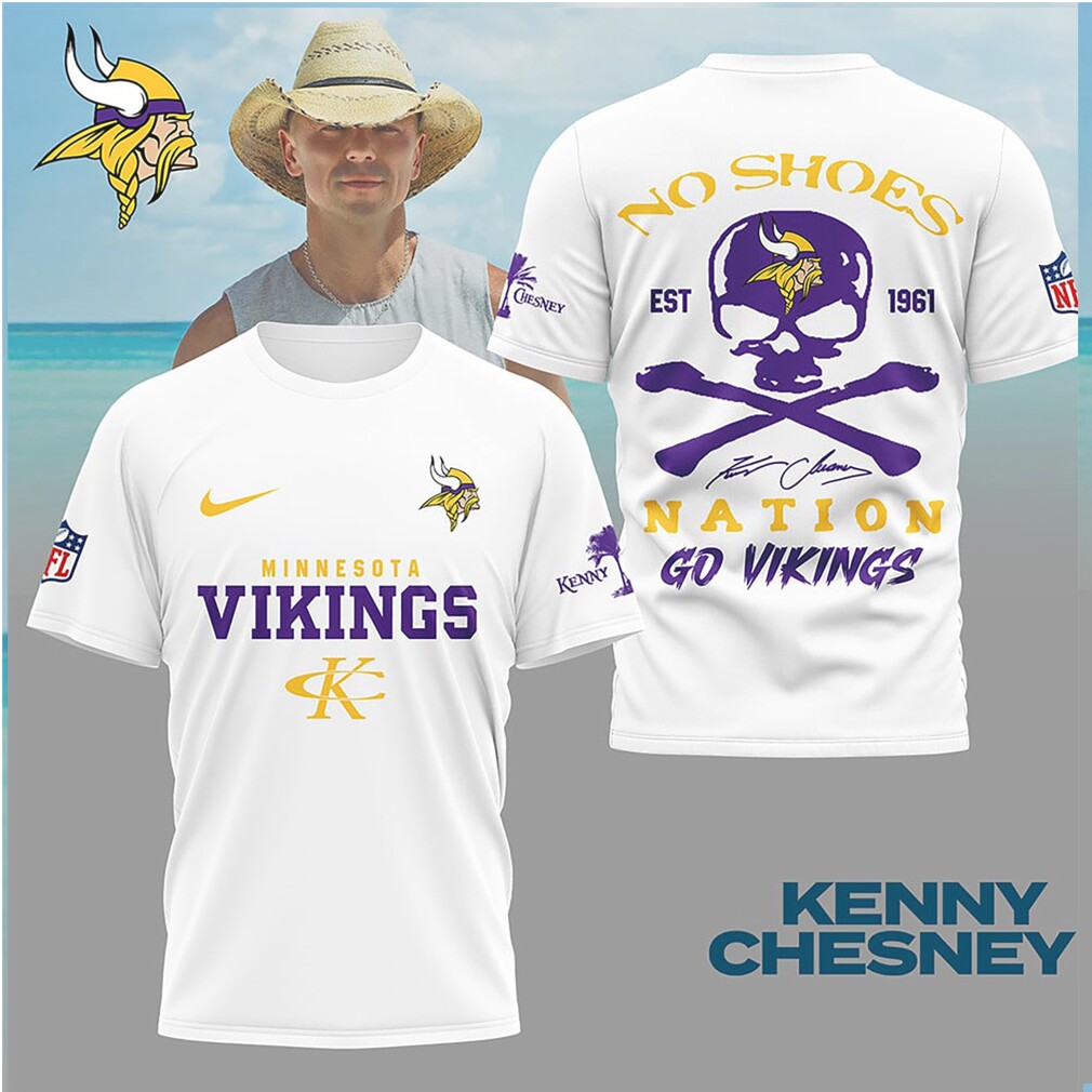 Minnesota Vikings x Kenny Chesney No Shoes Nation Skull T Shirt Minnesota Vikings x Kenny Chesney No Shoes Nation Skull T Shirt