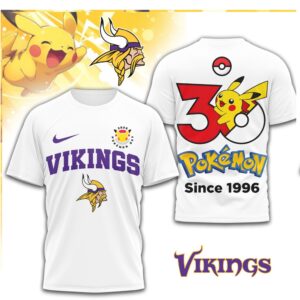 Minnesota Vikings x Pokemon Pikachu 30th Anniversary T Shirt Minnesota Vikings x Pokemon Pikachu 30th Anniversary T Shirt