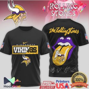 Minnesota Vikings x The Rolling Stones Tongue Logo Signature T Shirt Minnesota Vikings x The Rolling Stones Tongue Logo Signature T Shirt