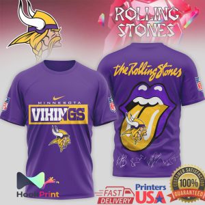 Minnesota Vikings x The Rolling Stones Tongue Logo Signature T Shirt