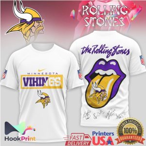 Minnesota Vikings x The Rolling Stones Tongue Logo Signature T Shirt