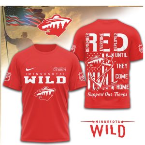 Minnesota Wild NHL Remember Everyone Deployed R.E.D. Support Our Troops T Shirt