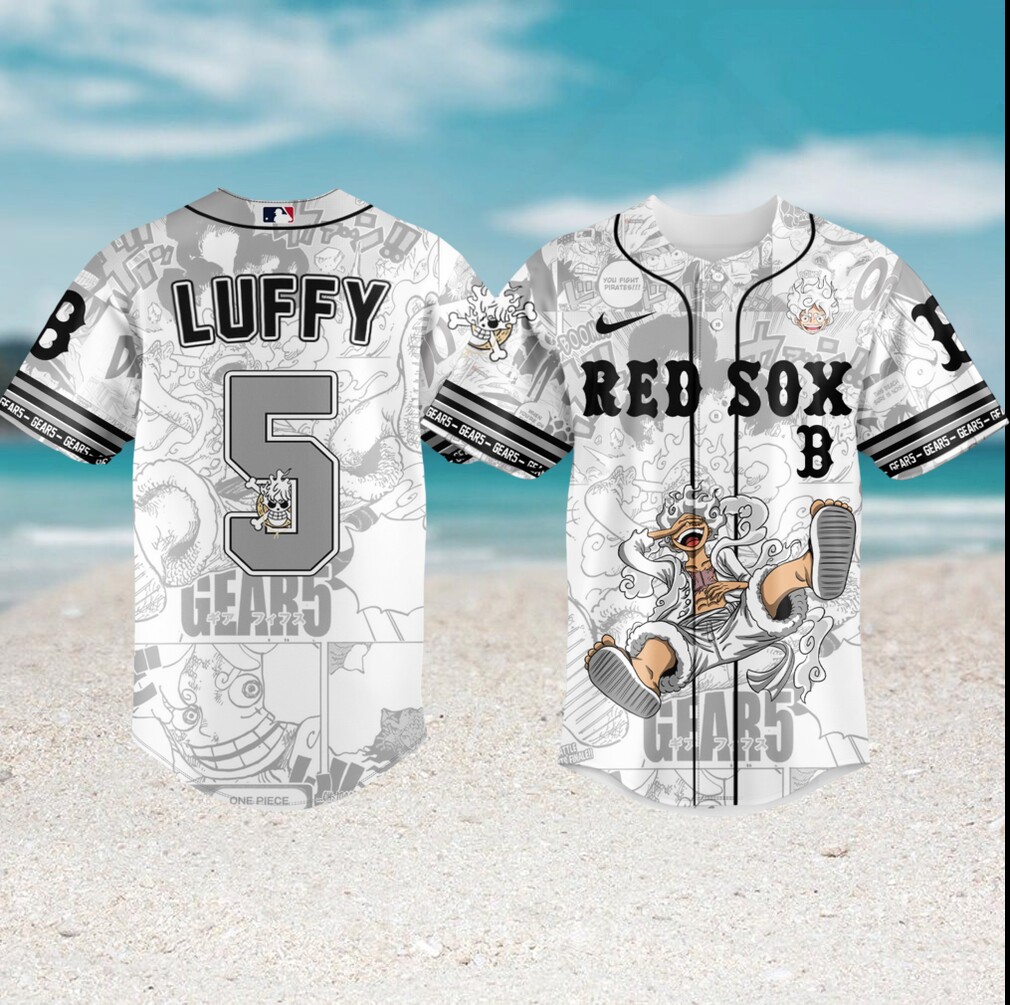 Monkey D. Luffy Gear 5 One Piece Boston Red Sox Baseball T Shirt Monkey D. Luffy Gear 5 One Piece Boston Red Sox Baseball T Shirt