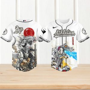 MechaGodzilla x Oakland Athletics A's MLB Baseball Jersey