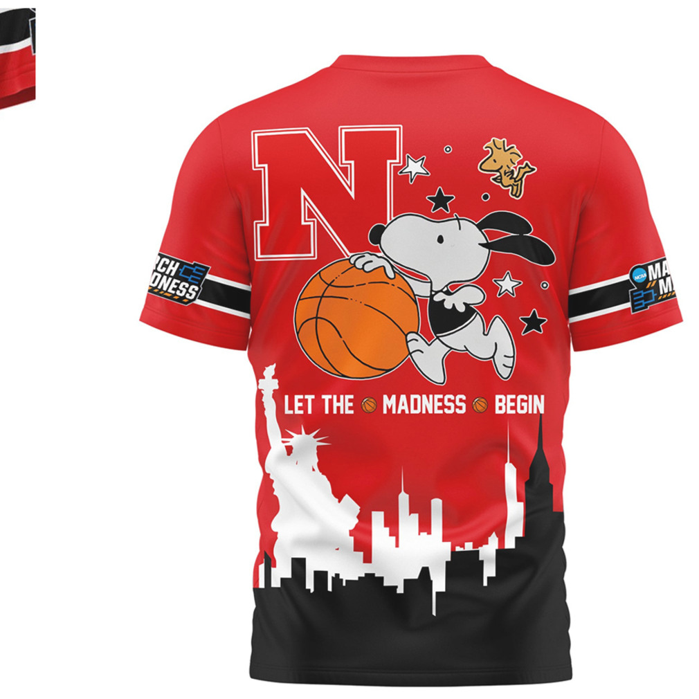 Nebraska Cornhuskers Snoopy March Madness 2026 Let The Madness Begin Shirt Nebraska Cornhuskers Snoopy March Madness 2026 Let The Madness Begin Shirt