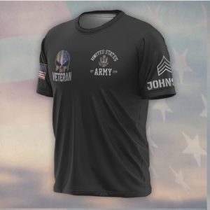 Never Underestimate An Old Man With A DD 214 Army Skull Shirt