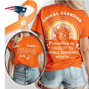 New England Patriots ASPCA Animal Guardian Awareness Month Football T Shirt