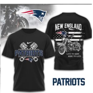 New England Patriots Biker Live to Ride American Flag NFL Shirt