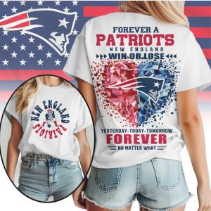New England Patriots Forever Fan Yesterday Today Tomorrow Loyalty Navy Blue T Shirt
