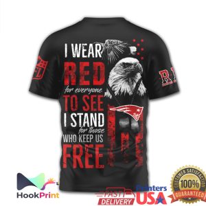 New England Patriots RED Friday Military Appreciation Eagle T Shirt