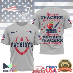 New England Patriots Retired Teacher Honor NFL T Shirt New England Patriots Retired Teacher Honor NFL T Shirt