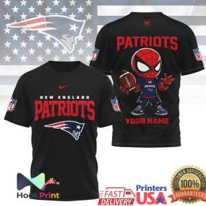 New England Patriots Spider Man Custom Name Mascot NFL Football T Shirt New England Patriots Spider Man Custom Name Mascot NFL Football T Shirt