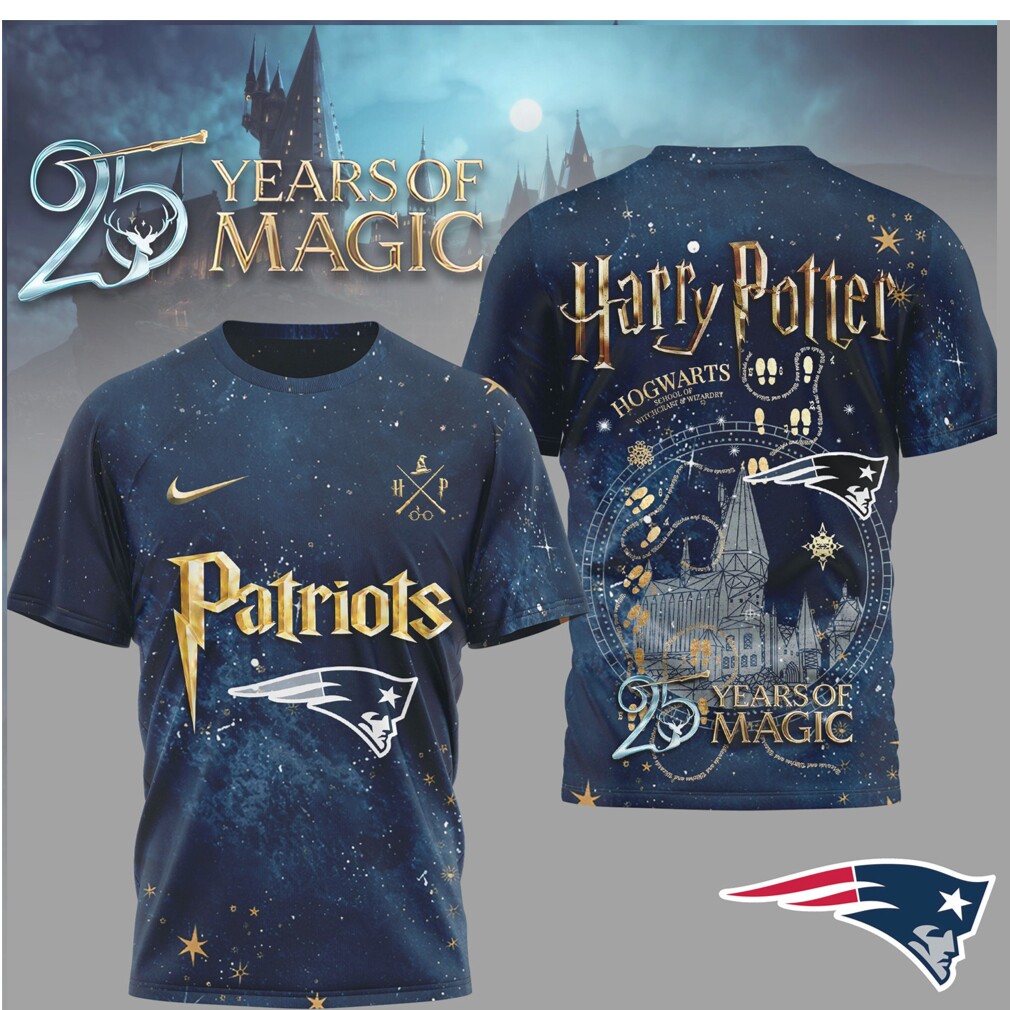 New England Patriots x Harry Potter 25 Years of Magic T Shirt New England Patriots x Harry Potter 25 Years of Magic T Shirt