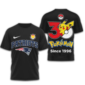 New England Patriots x Pokemon Pikachu 30th Anniversary T Shirt