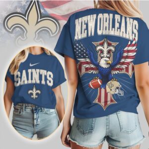 New Orleans Saints American Eagle Fleur de Lis Football NFL Football T Shirt New Orleans Saints American Eagle Fleur de Lis Football NFL Football T Shirt