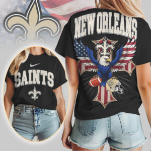 New Orleans Saints American Eagle Fleur de Lis Football NFL Football T Shirt