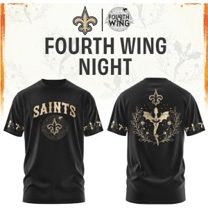 New Orleans Saints Fourth Wing Night Fantasy Dragon Football T Shirt New Orleans Saints Fourth Wing Night Fantasy Dragon Football T Shirt