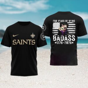 New Orleans Saints Joker 250 Years Of Being Badass 1776 2026 NFL T Shirt New Orleans Saints Joker 250 Years Of Being Badass 1776 2026 NFL T Shirt