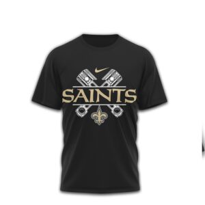 New Orleans Saints Motorcycle Shirt Biker Pistons Team Logo NFL Shirt