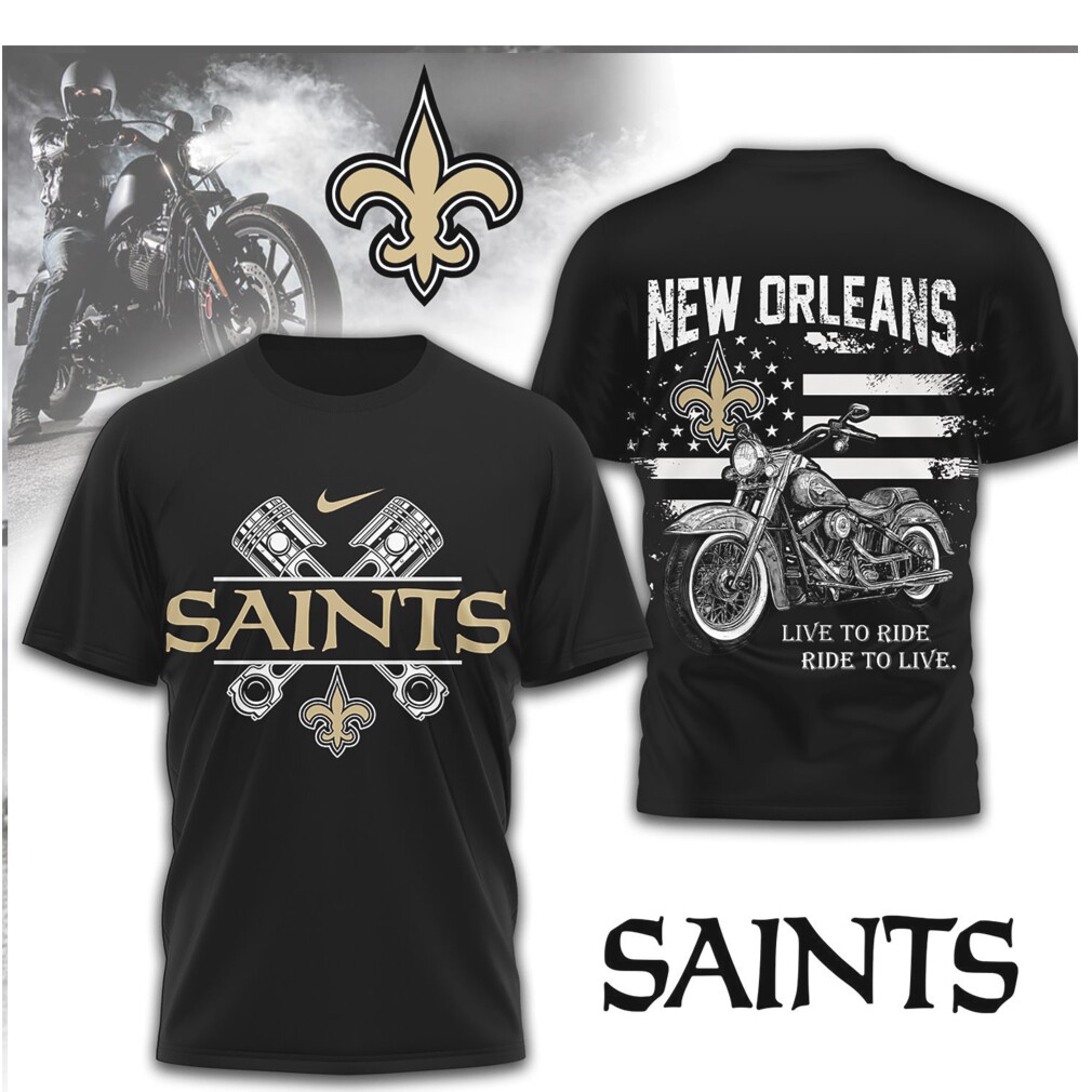 New Orleans Saints Motorcycle Shirt Biker Pistons Team Logo NFL Shirt New Orleans Saints Motorcycle Shirt Biker Pistons Team Logo NFL Shirt