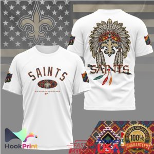 New Orleans Saints Native American Heritage Month Headdress T Shirt