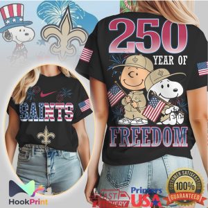 New Orleans Saints Snoopy 250 Year Of Freedom Independence Day T Shirt