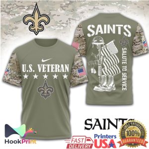 New Orleans Saints U.S. Veteran Salute To Service Camo T Shirt