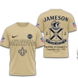 New Orleans Saints x Jameson Irish Whiskey Sine Metu T Shirt