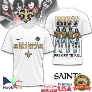 New Orleans Saints x KISS Rock Band Dressed To Kill T Shirt