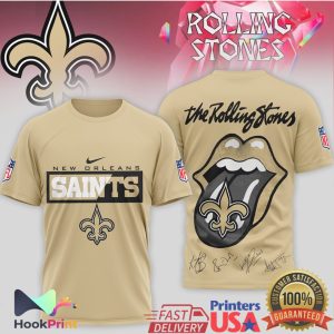 New Orleans Saints x Rolling Stones Fleur de lis Tongue T Shirt New Orleans Saints x Rolling Stones Fleur de lis Tongue T Shirt