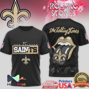 New Orleans Saints x Rolling Stones Fleur de lis Tongue T Shirt