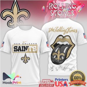 New Orleans Saints x Rolling Stones Fleur de lis Tongue T Shirt