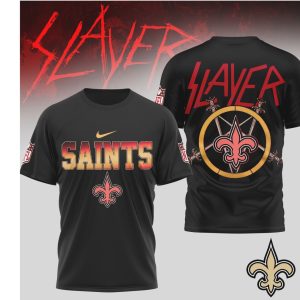 New Orleans Saints x Slayer Metal Band x NFL T Shirt New Orleans Saints x Slayer Metal Band x NFL T Shirt