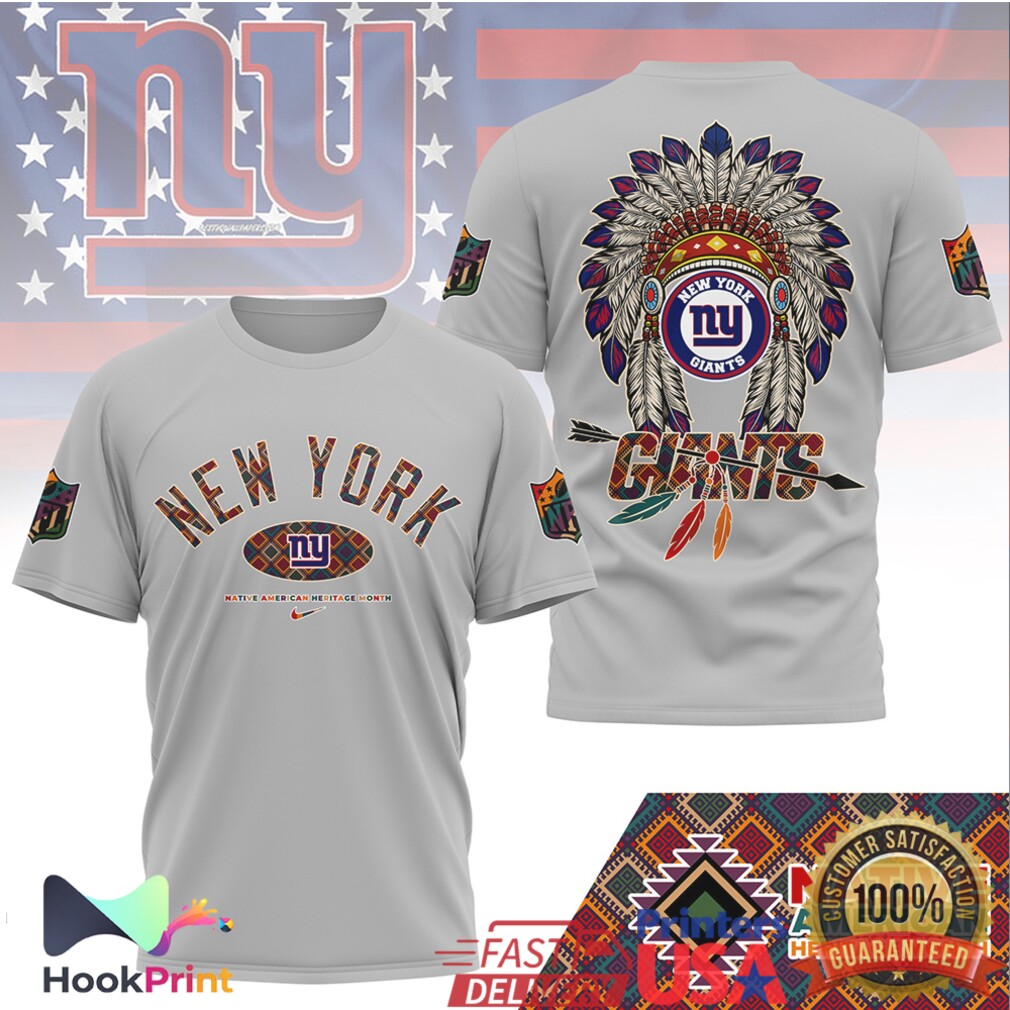 New York Giants Native American Heritage Month Headdress T Shirt New York Giants Native American Heritage Month Headdress T Shirt