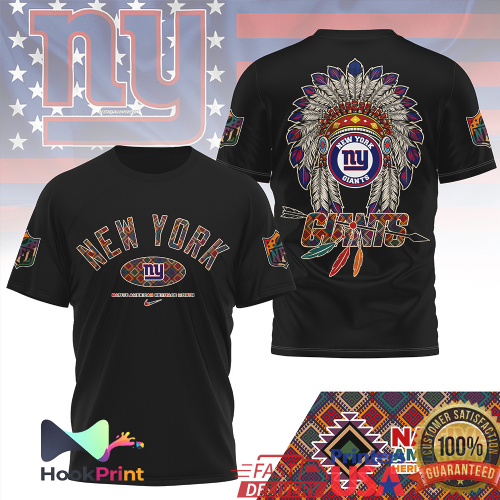 New York Giants Native American Heritage Month Headdress T Shirt New York Giants Native American Heritage Month Headdress T Shirt