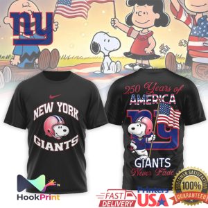 New York Giants Snoopy 250 Years of America Patriotic T Shirt