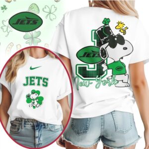 New York Jets Snoopy Shamrock Luck St Patricks Day NFL Football T Shirt New York Jets Snoopy Shamrock Luck St Patricks Day NFL Football T Shirt