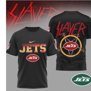 New York Jets x Slayer Heavy Metal Football T Shirt New York Jets x Slayer Heavy Metal Football T Shirt