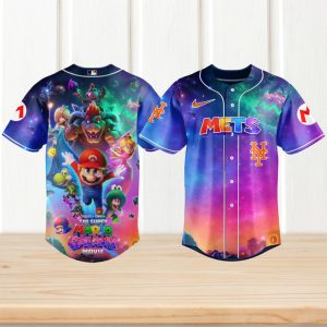 New York Mets The Super Mario Galaxy Movie Space Theme Baseball T Shirt