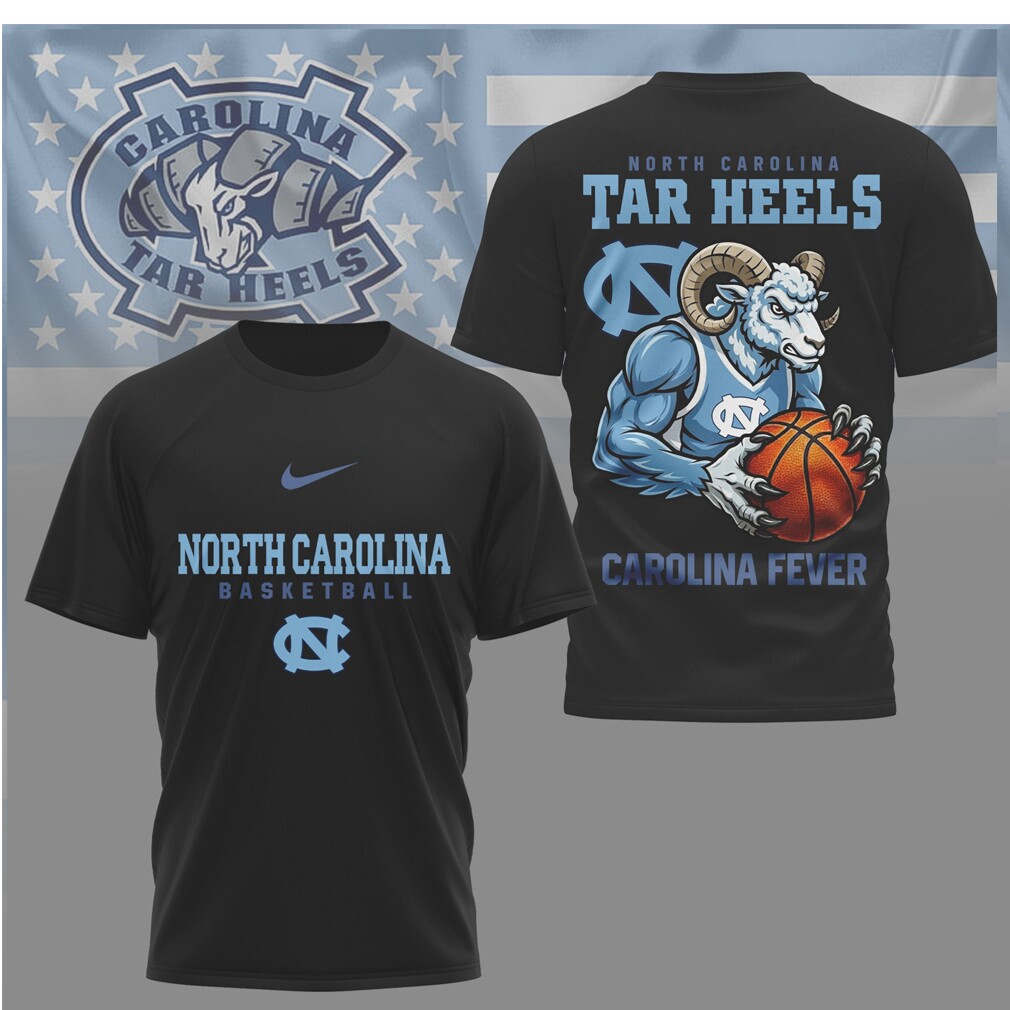 North Carolina Tar Heels Basketball “Carolina Fever” Ram Mascot Graphic T Shirt North Carolina Tar Heels Basketball “Carolina Fever” Ram Mascot Graphic T Shirt