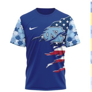 North Carolina Tar Heels I Wear Blue for Autism Awareness T Shirt